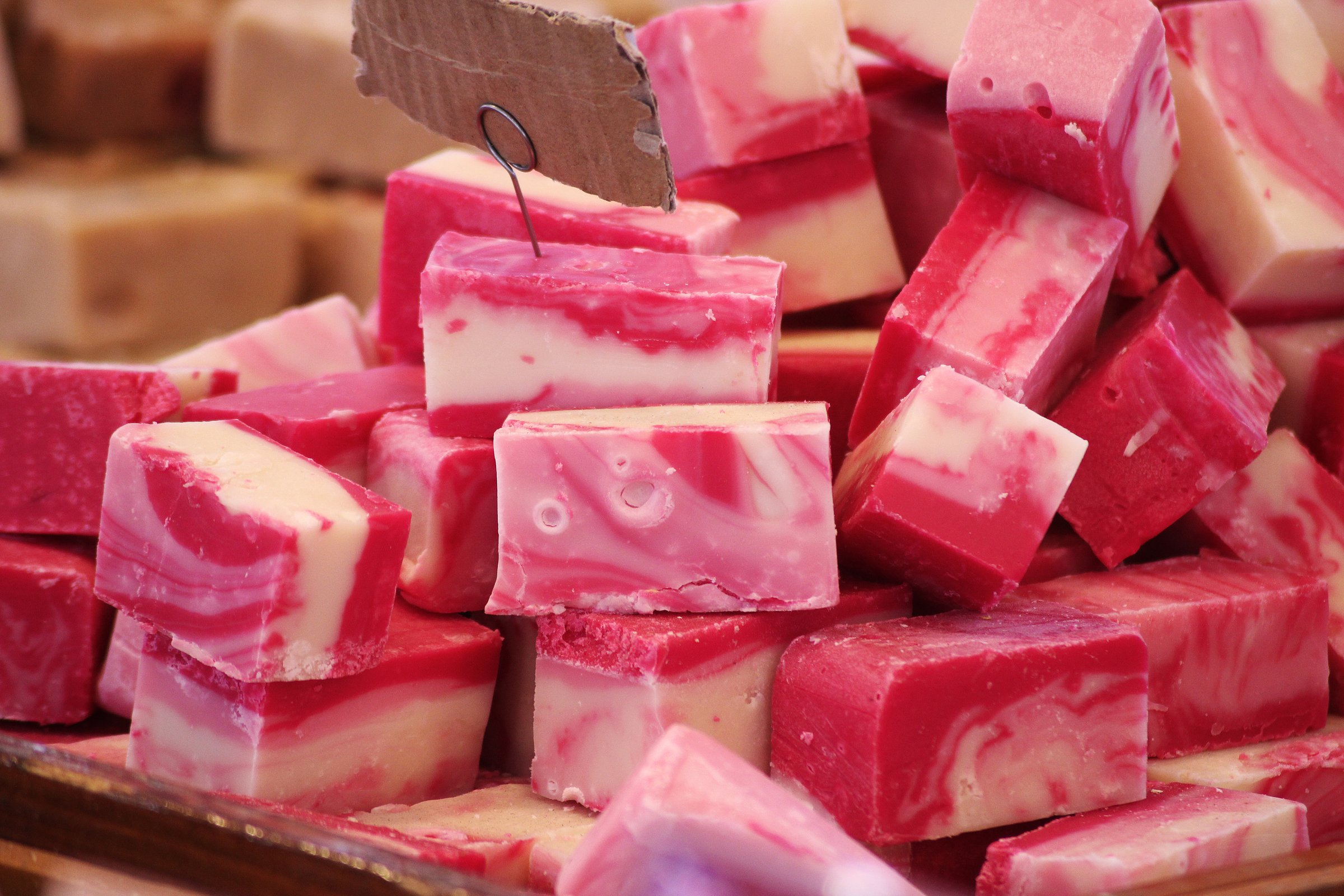 Pink and white yummy fudge
