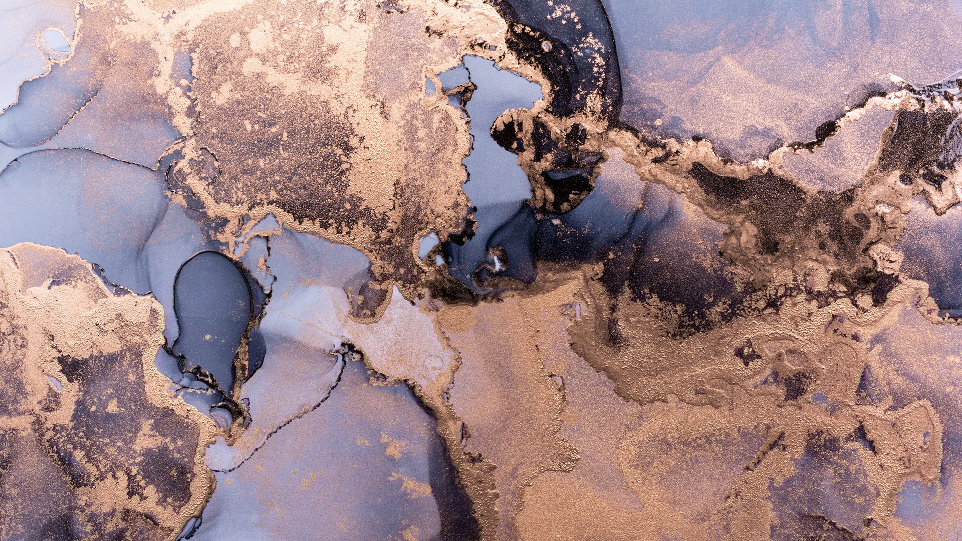 Close-up of grey and golden alcohol ink abstract texture, trendy wallpaper. Art for design project as background for invitation, poster, presentation