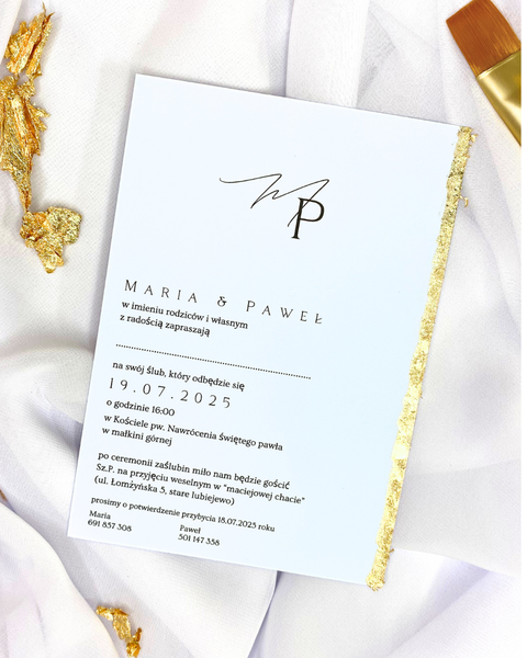 Zaproszenie złocone 9