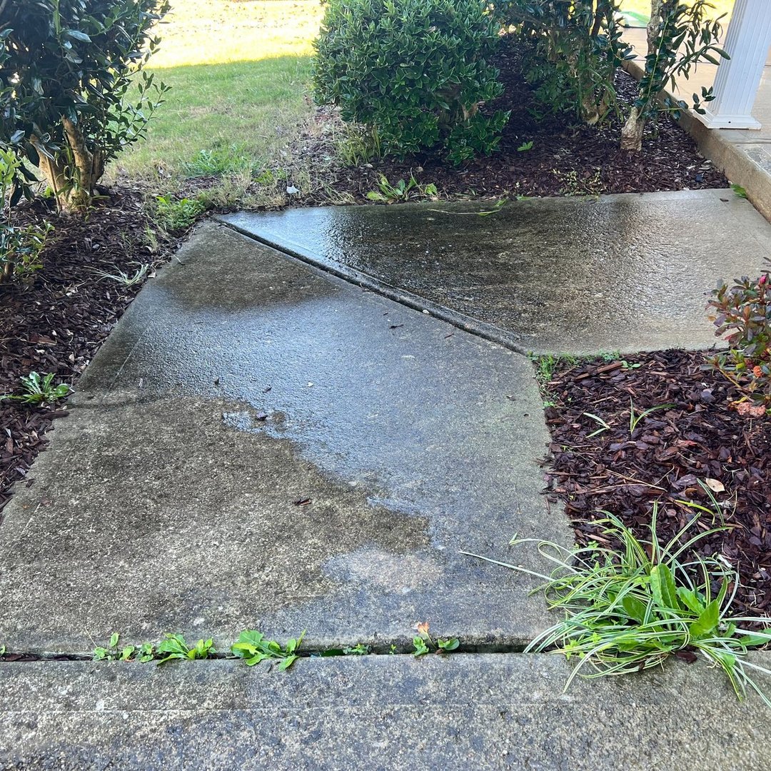 After front walkway cleaning in Youngsville NC - clean pavement