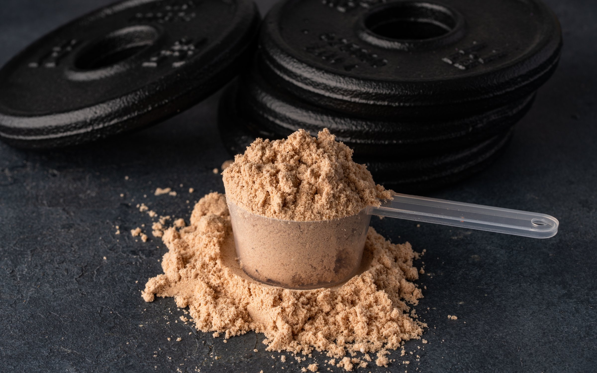 Chocolate whey protein. Supportive nutrition for muscle building