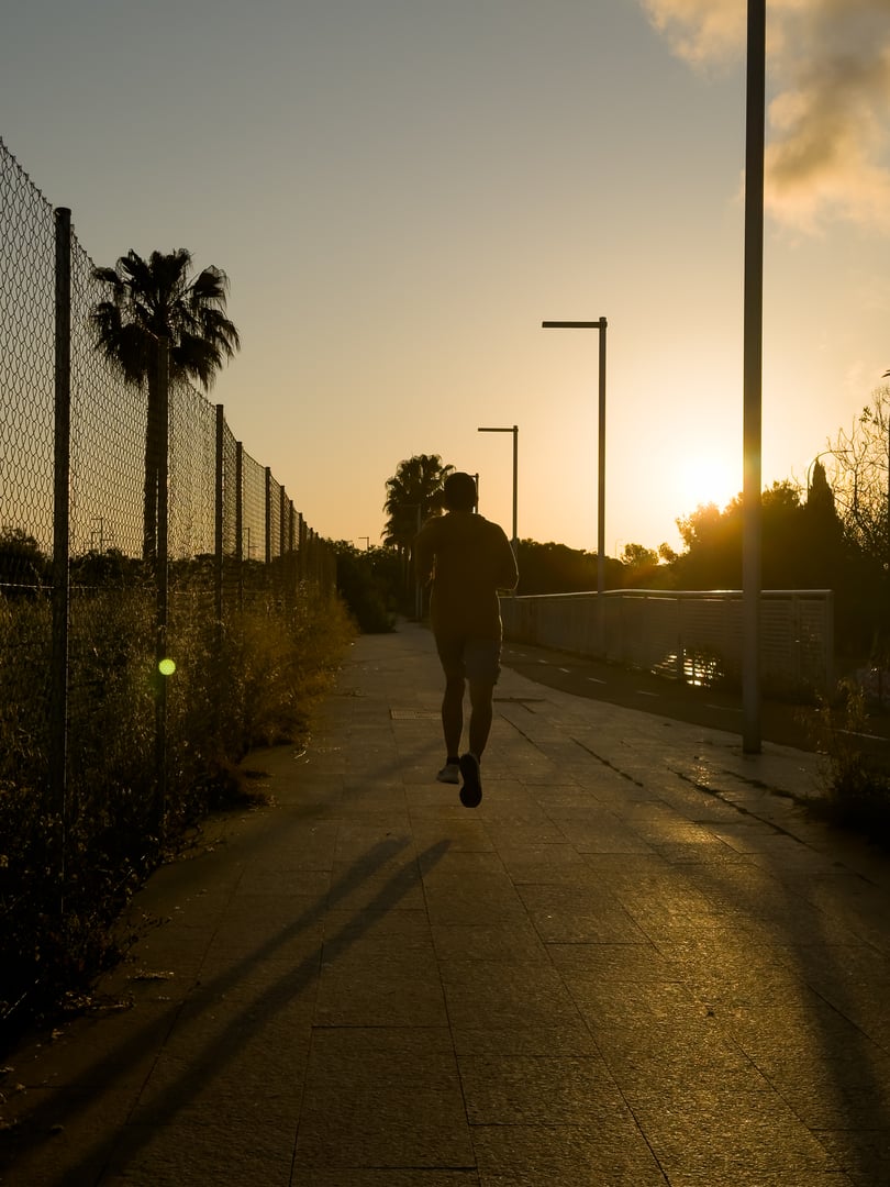 Runner at sunrise