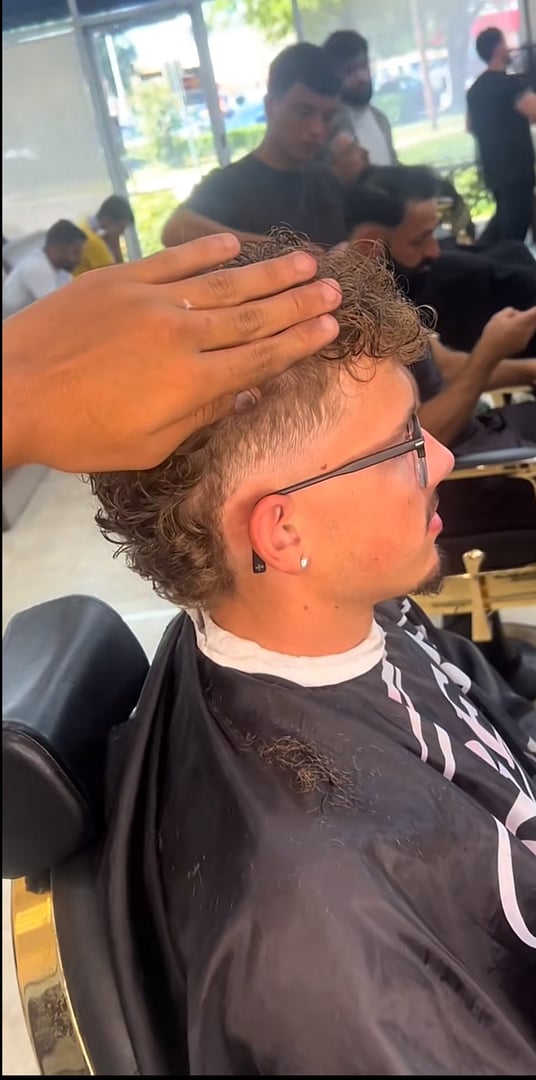 Professional barbering in action