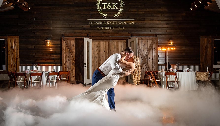 Dancing on the clouds dry ice effect for first dance