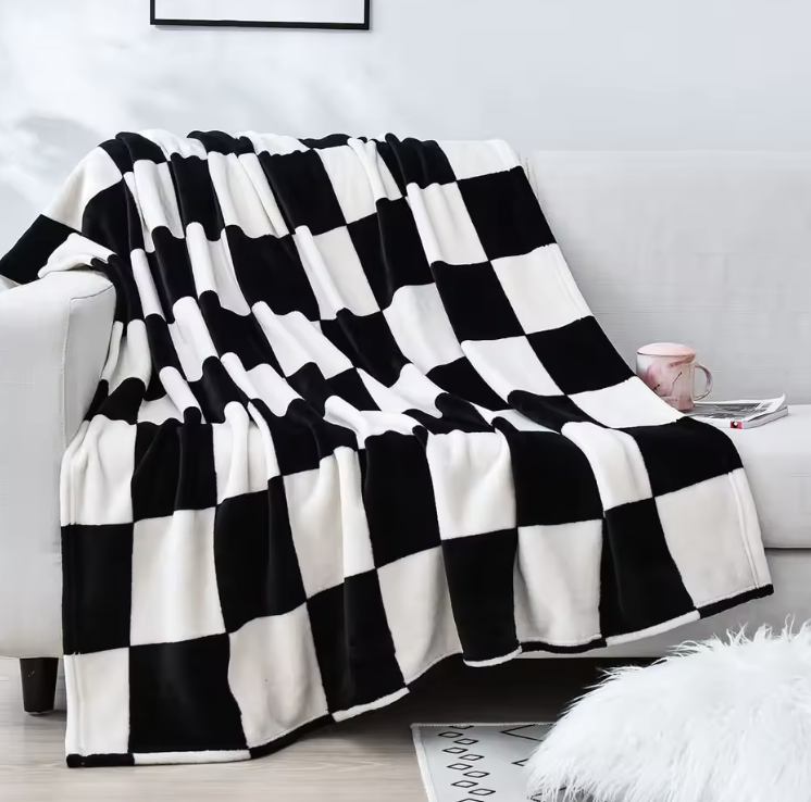 Brown and Black Flannel Blanket