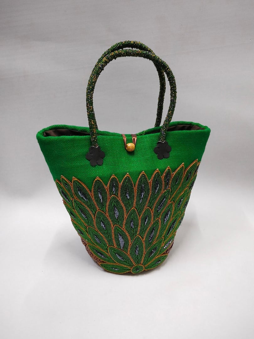 Beaded Handle Tote Bags
