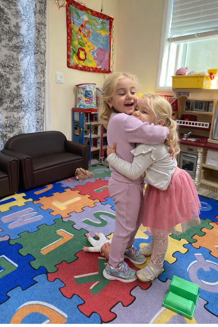 Blonde child smiling