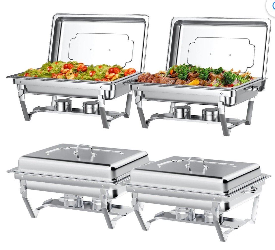Stainless steel rectangular chafing dishes