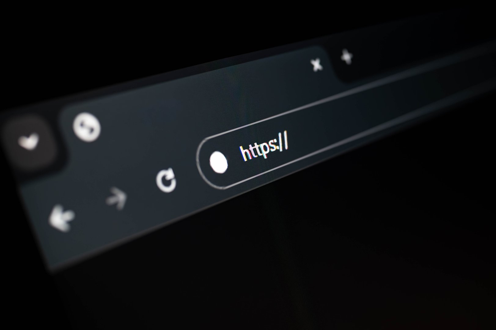 Dark browser address bar with HTTPS