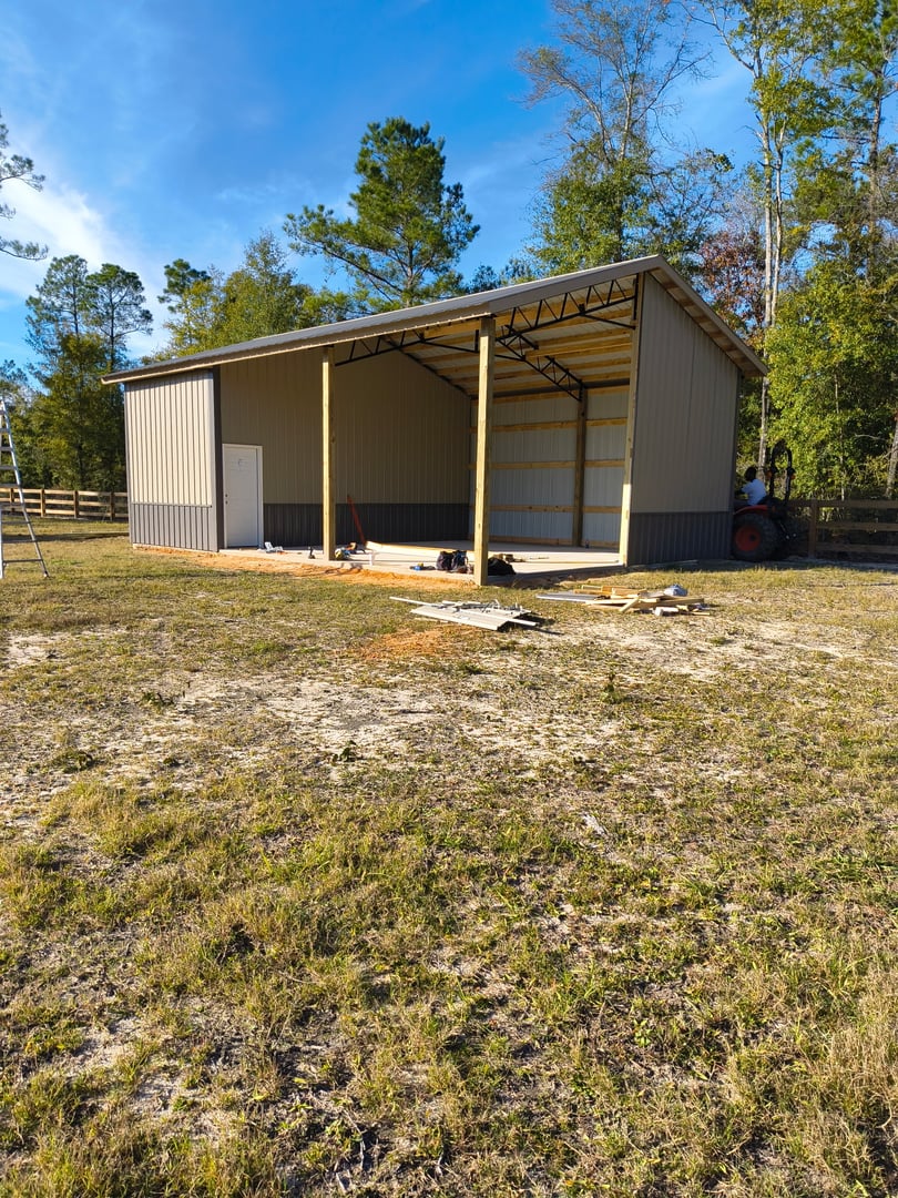 Completed pole barn project