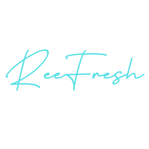 Elegant Reefresh Mobile Bartending Logo in Light Blue