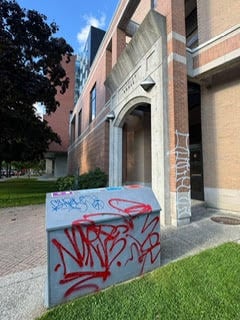 Before graffiti removal