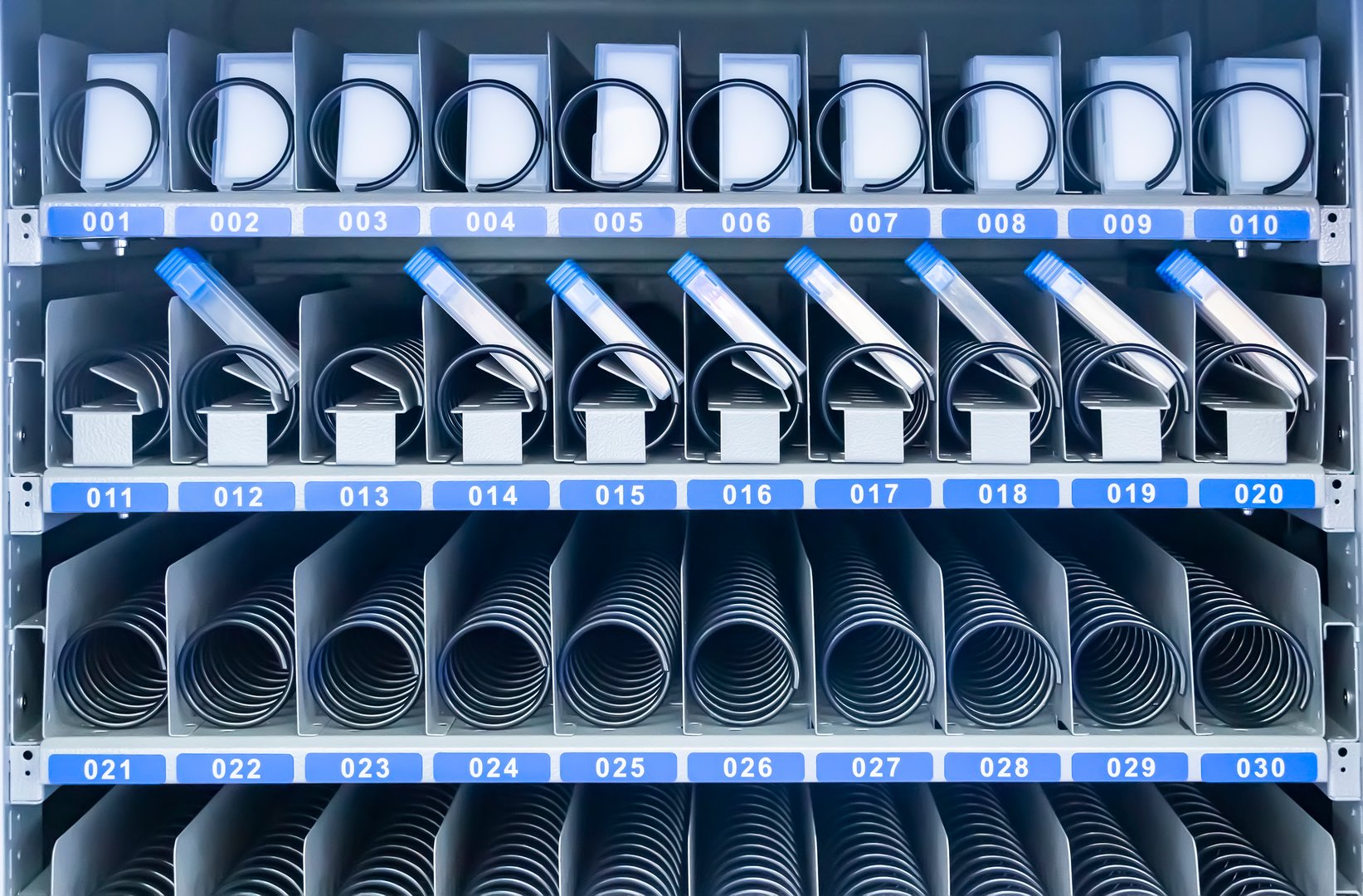 empty vending machine and automatic machine front