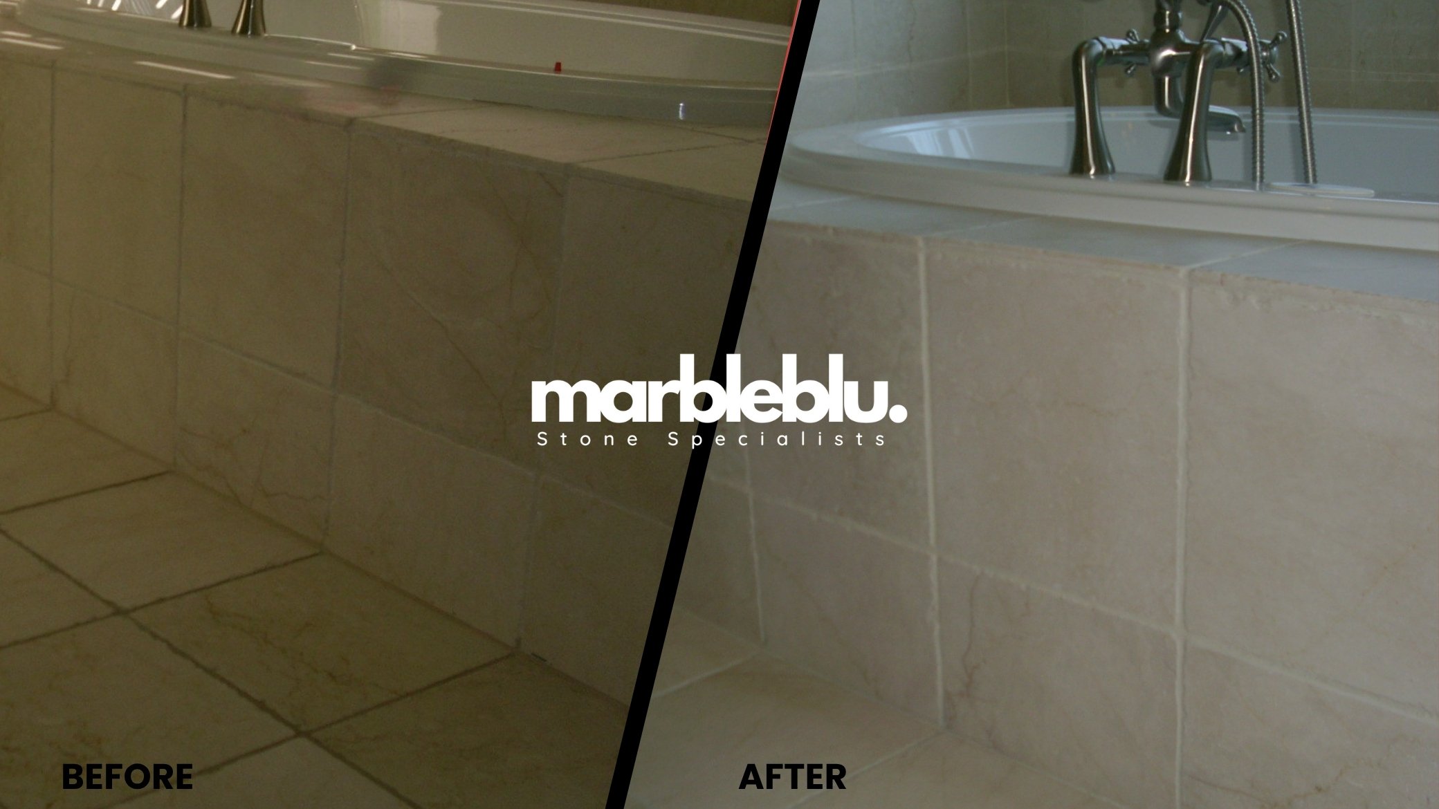 Professional grout restoration and cleaning services in Nassau County NY - before and after tile grout repair