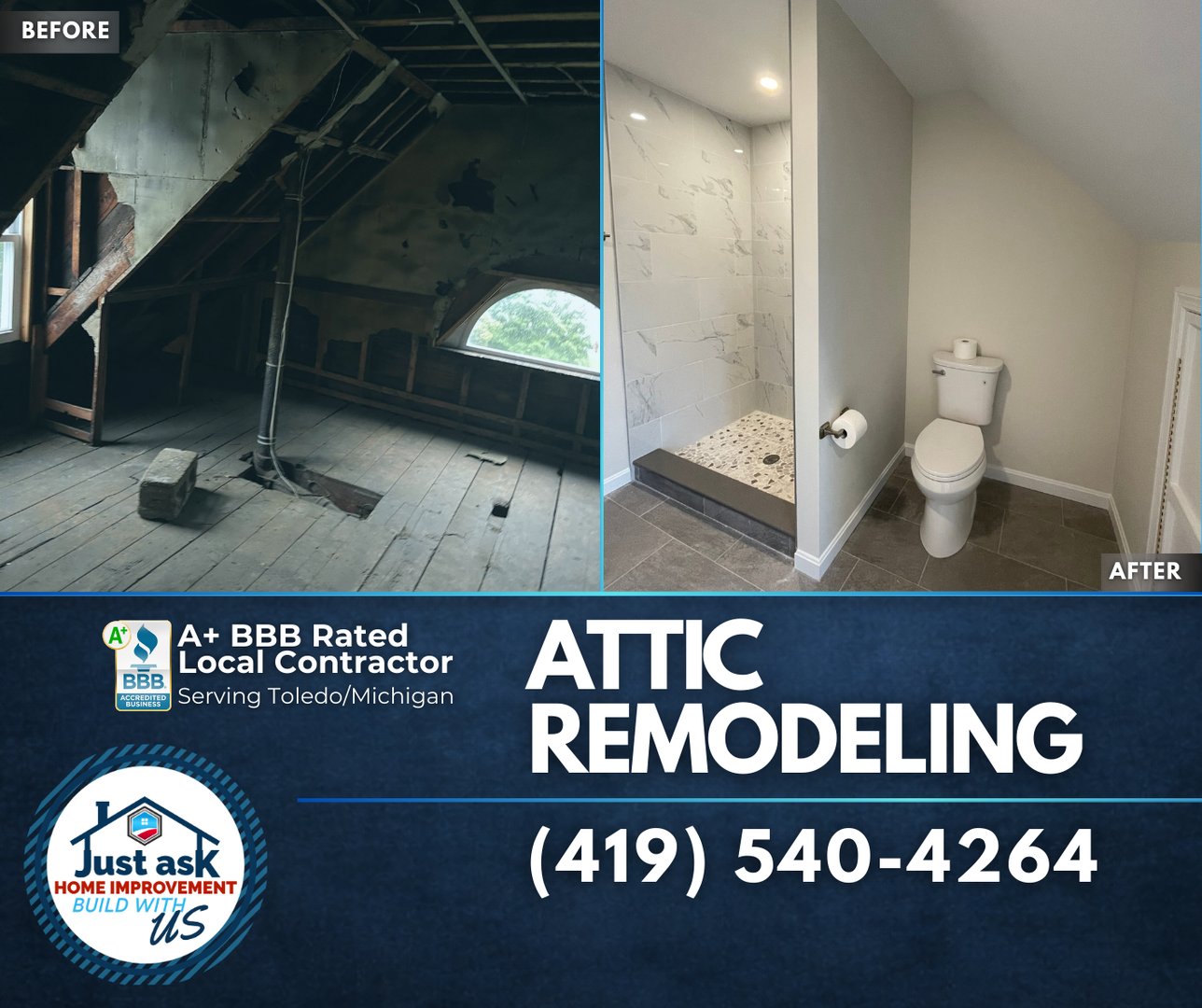 Attic staircase installation