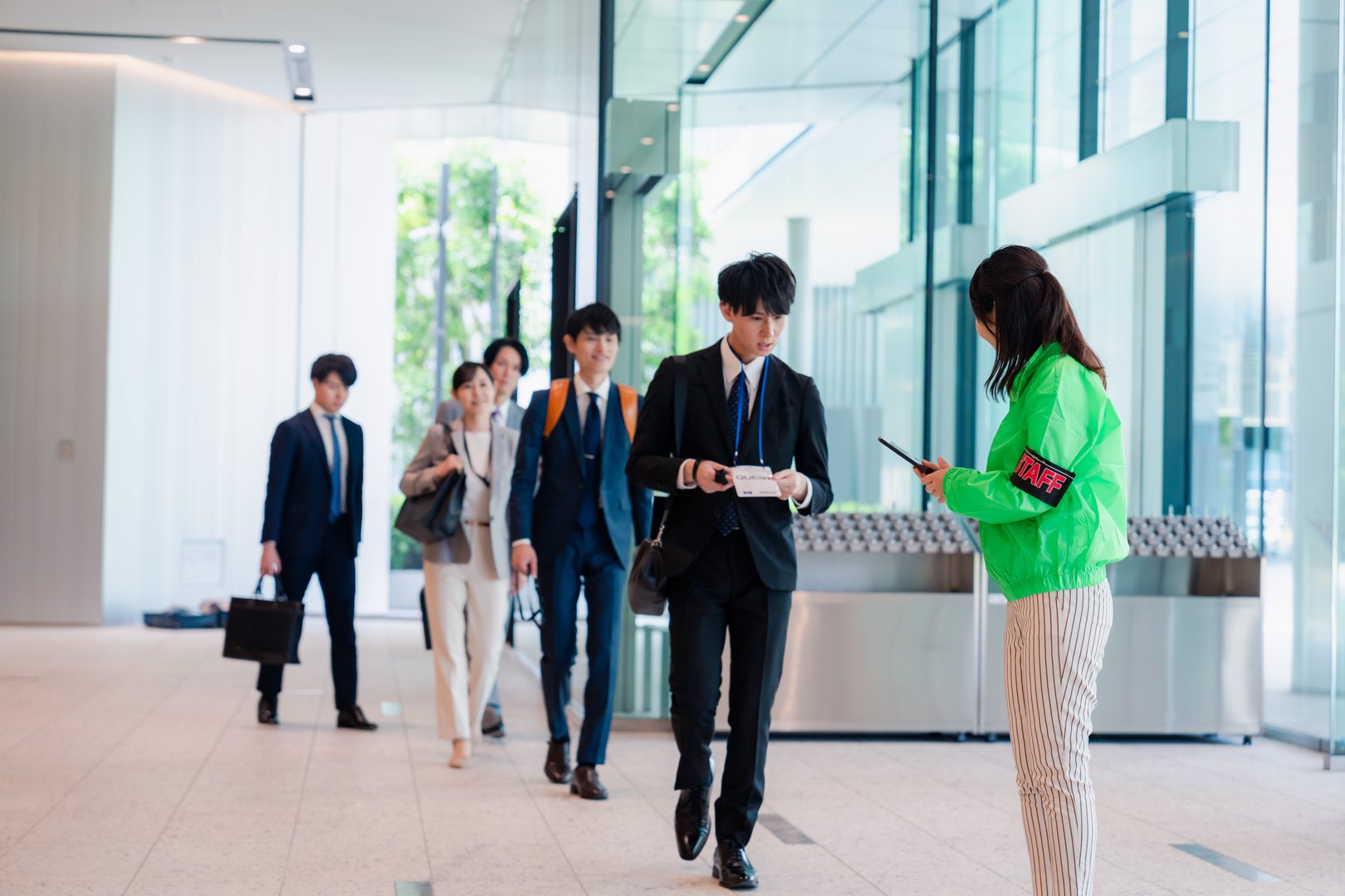 Event staff with a smile