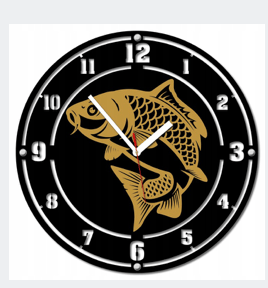 Zegar ścienny karp wędkarstwo