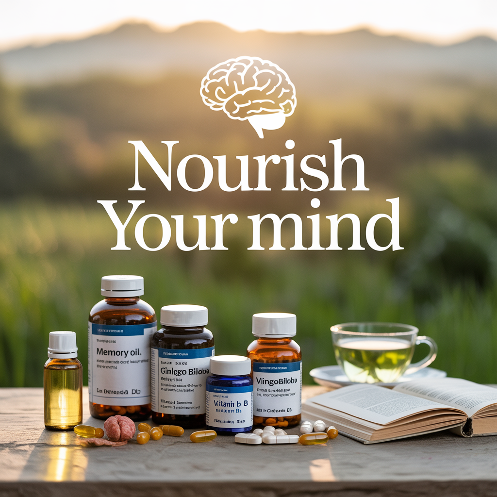 Natural earthy background with brain imagery