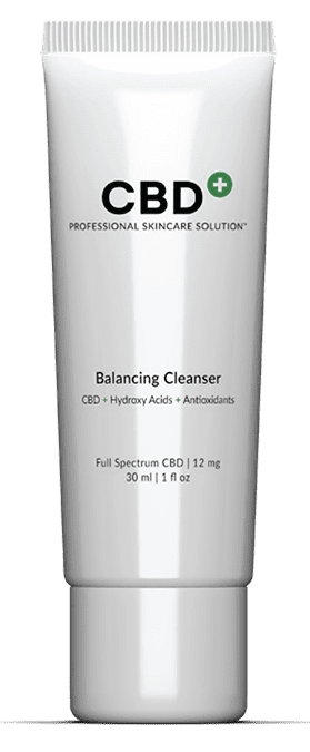 Balancing Cleanser product bottle with CBD ingredients
