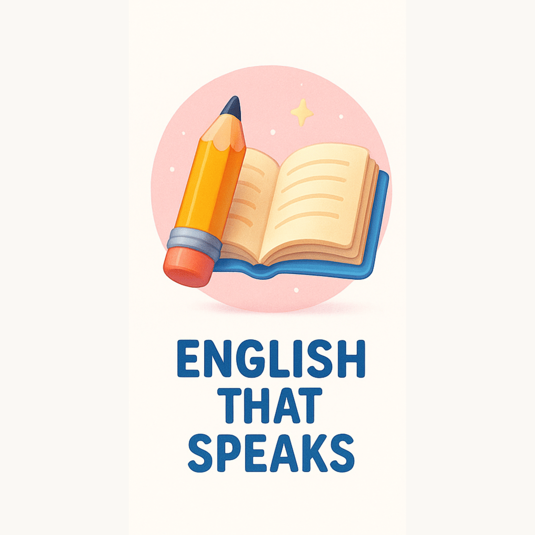 Open books, writing materials, and creative learning tools representing our English language curriculum