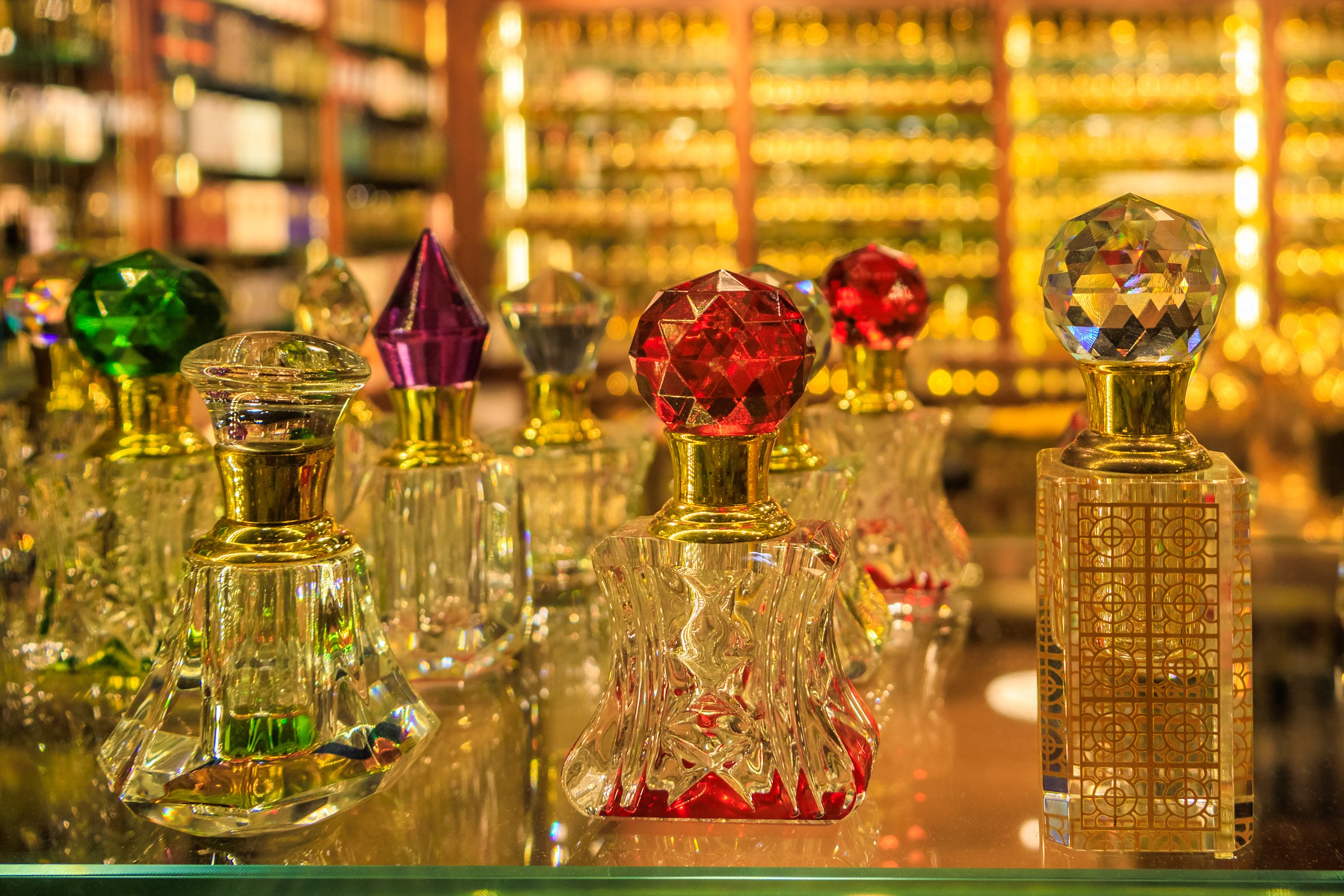 Glass bottles for parfume