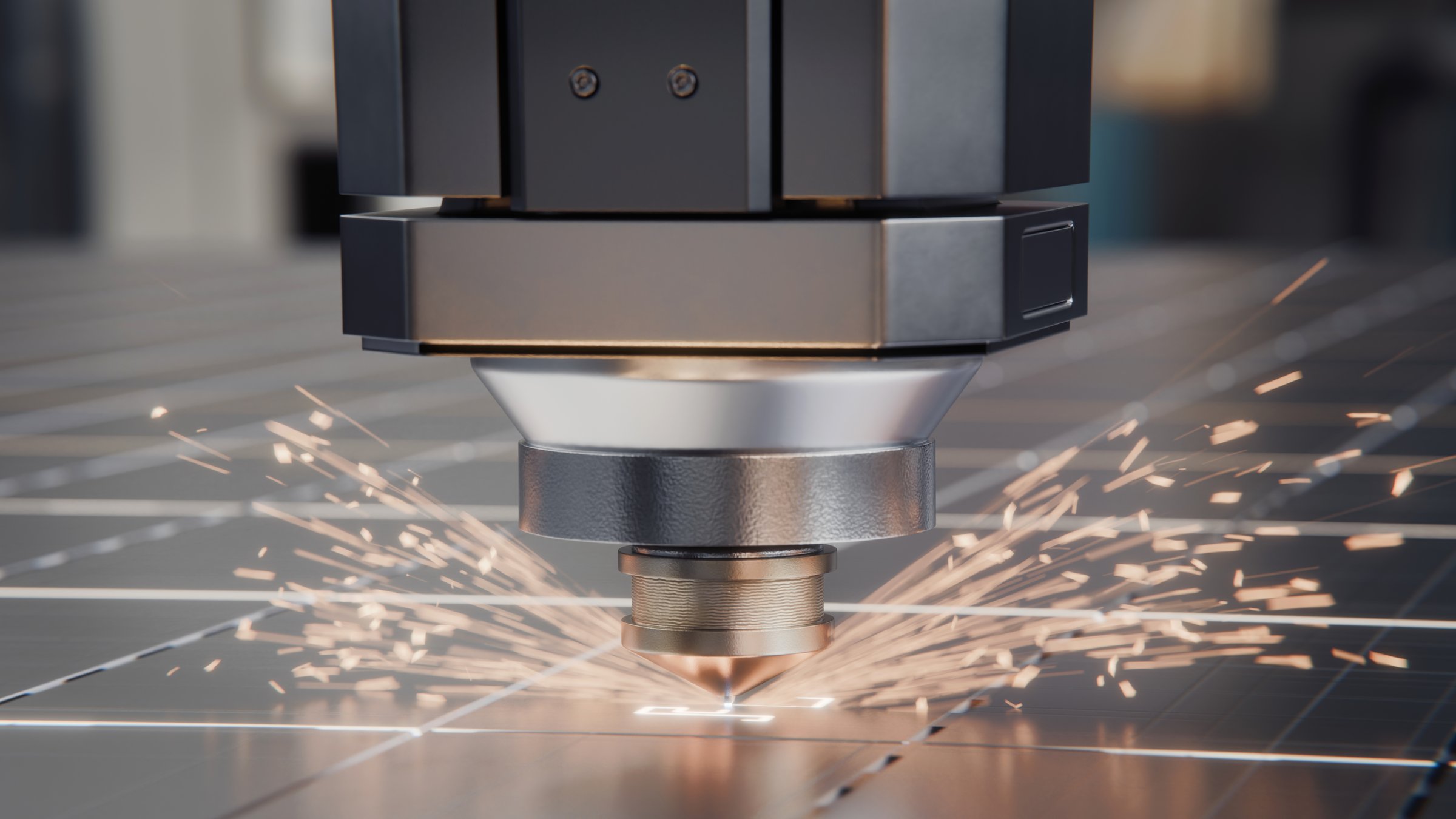 Macro Shot of Automatic Pick and Place machine quickly installs Components on Circuit Board. While board moving through Assembly Line. Electronics and Circuit board Manufacturing Factory.