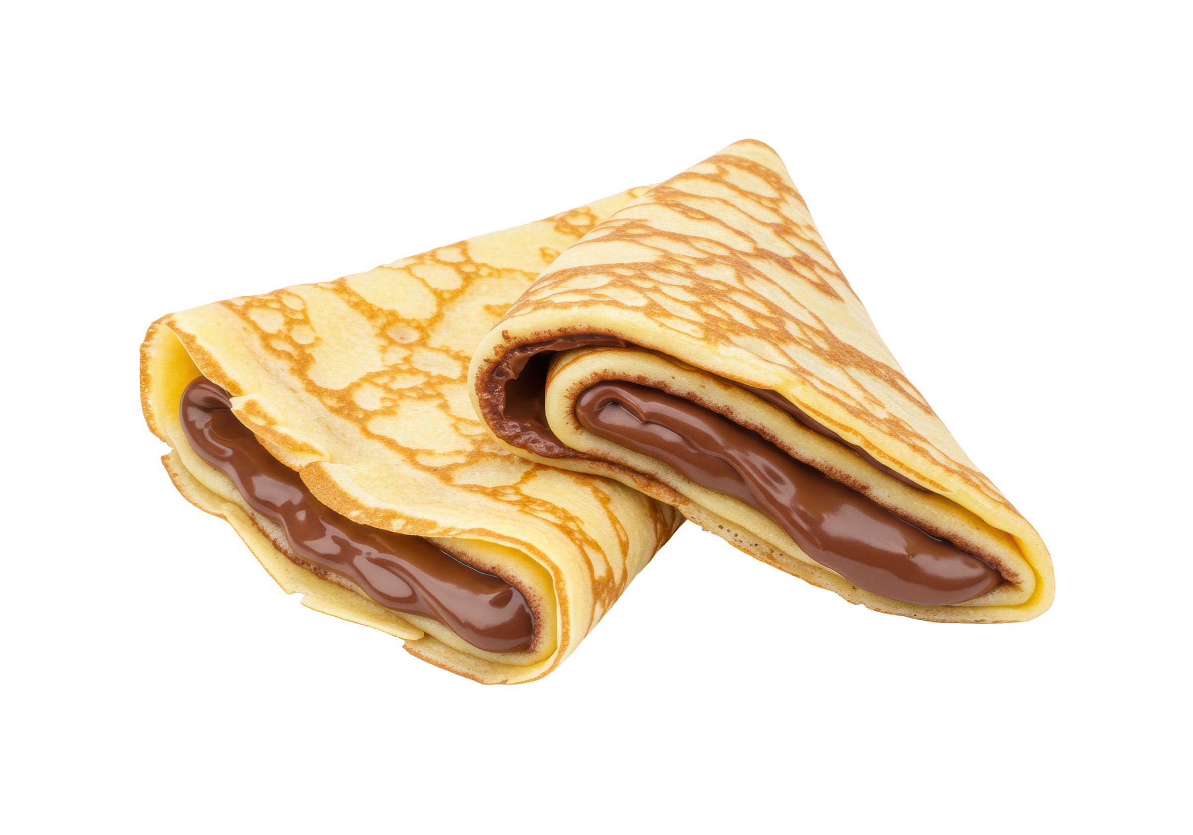 Isolated Crepes with Chocolate Filling