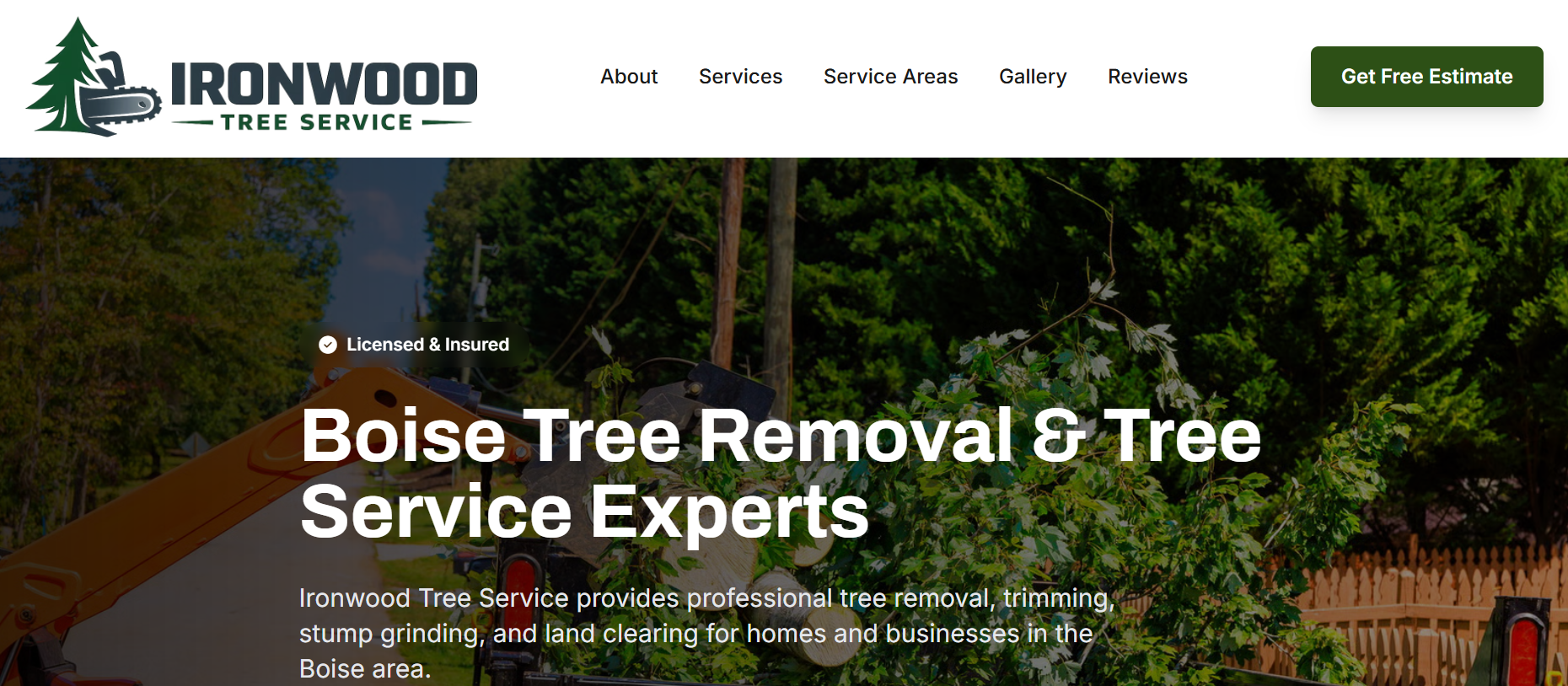 Ironwood Tree Service website demo