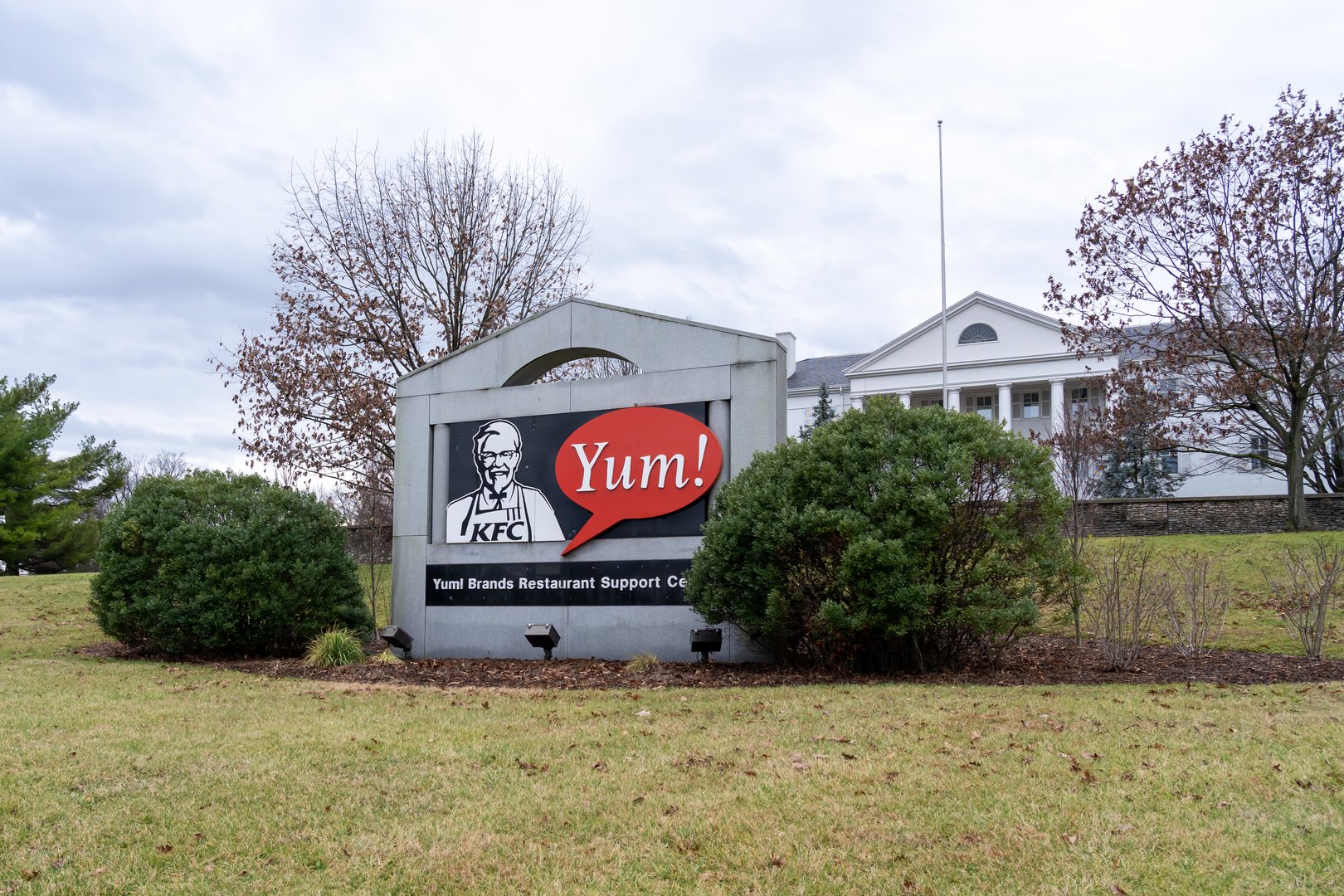 Louisville, KY, USA - December 28, 2021: Yum! Brands headquarters and support center in Louisville, KY., USA. Yum! is an American corporation operating KFC, Pizza Hut, Taco Bell and Habit