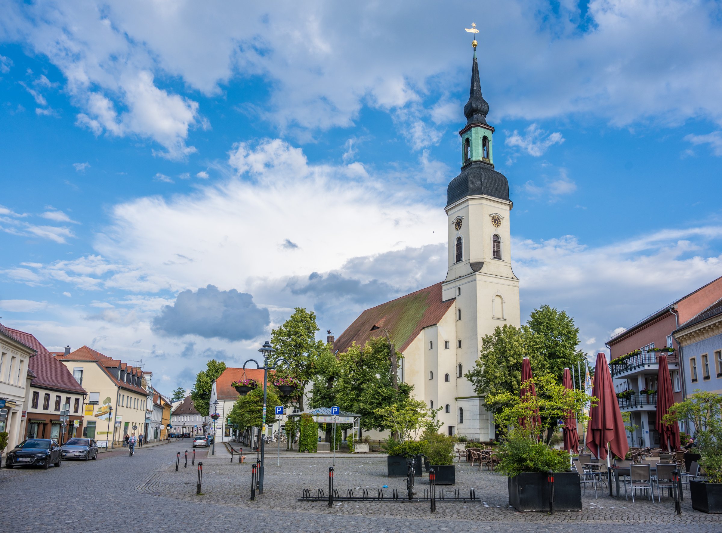 Dutch historic town center with church