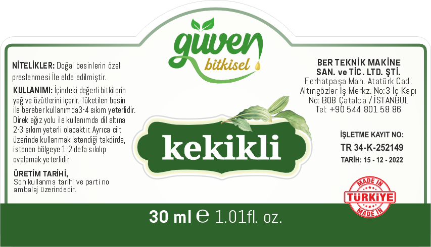 KEKİKLİ Etiket