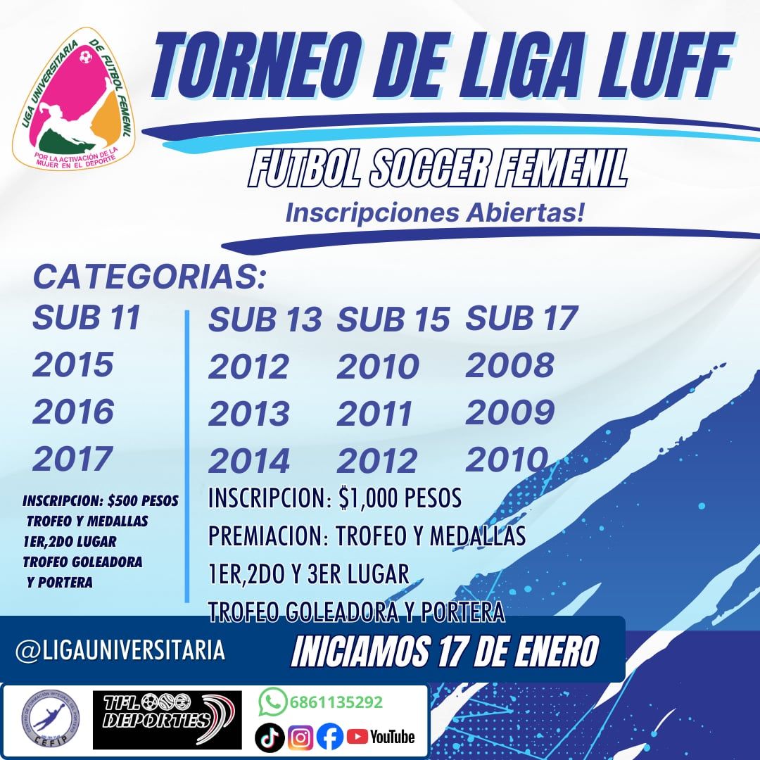 Convocatoria Liga Universitaria de Futbol Femenil