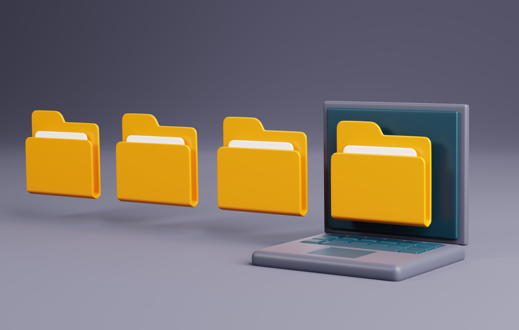 3D folder icon. Seamlessly blend technology and efficiency with this representation of data storage and file management solutions. 3D Illustration