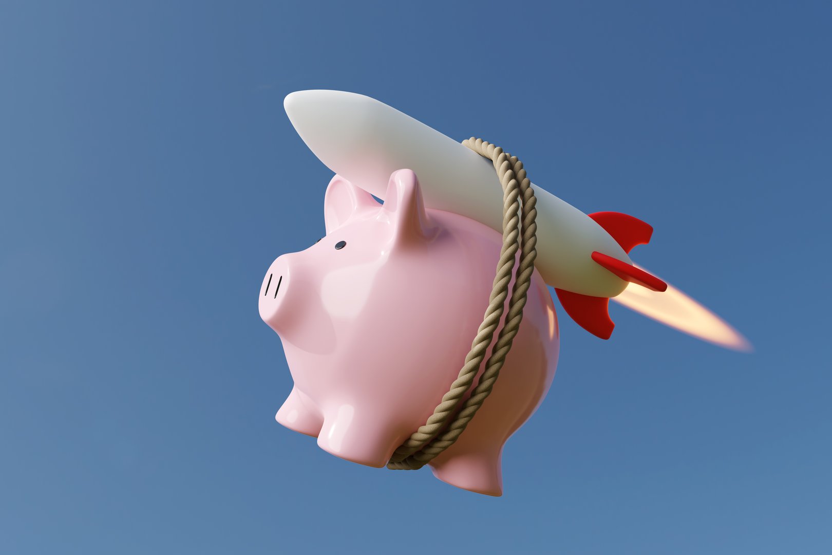 A 3D illustration showcasing the concept of financial growth, featuring a gold money bag, coins with growing plants, and a clock symbolizing time management. Perfect for themes like investment, wealth, and economic success.