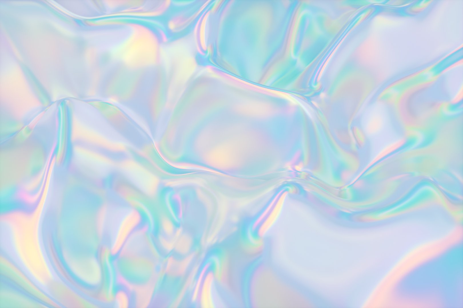 Abstract geometric crystal background, iridescent texture, liquid. 3d render.