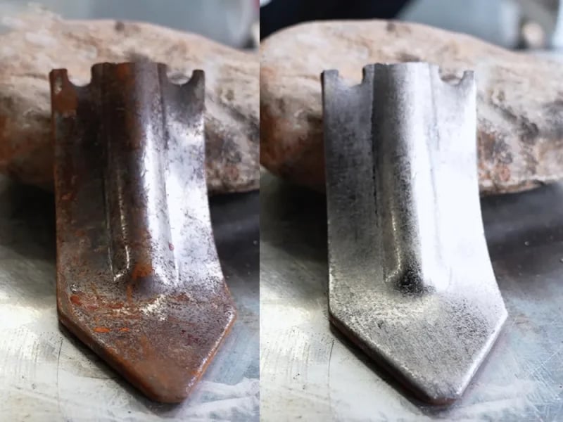 Laser rust removal sample