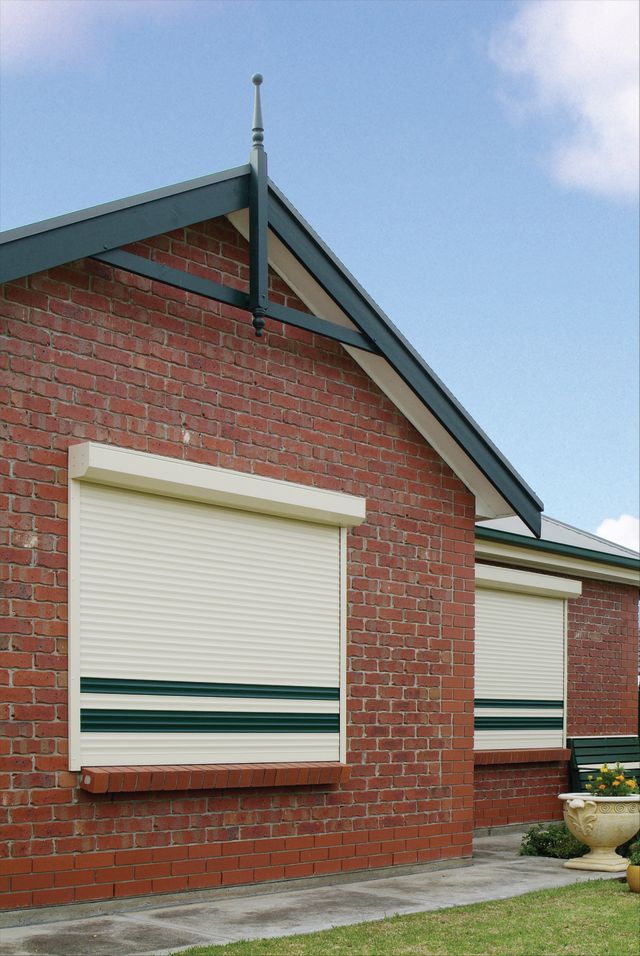 Roller Shutters with Green highlight