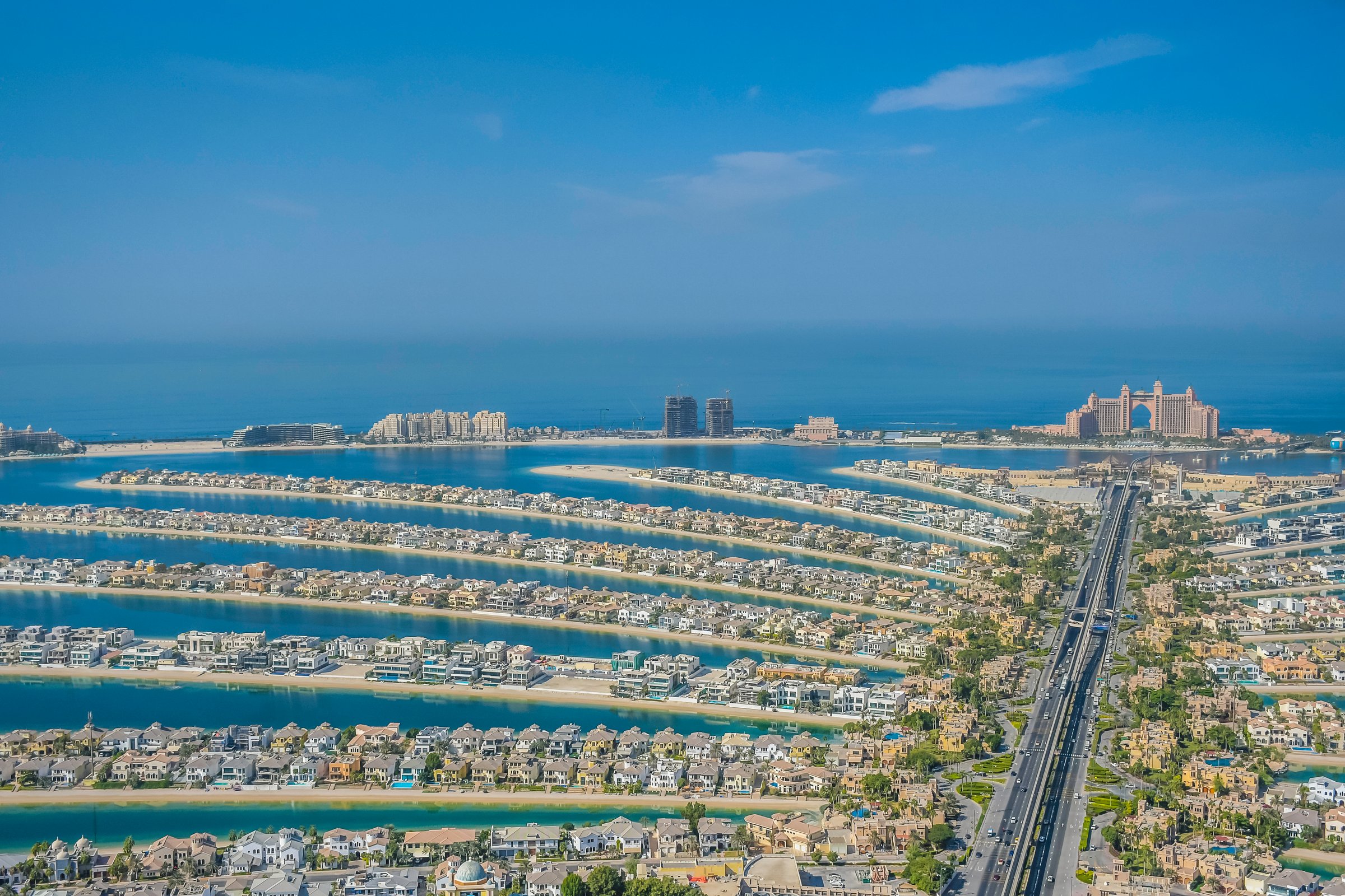 Palm Jumeirah Dubai a man made artificial island in UAE United Arab Emirates