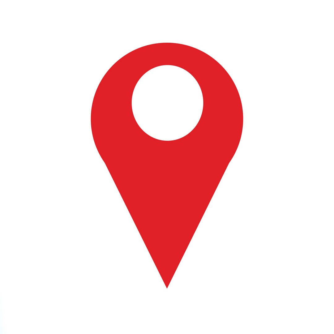 Pin location color red. Map icon