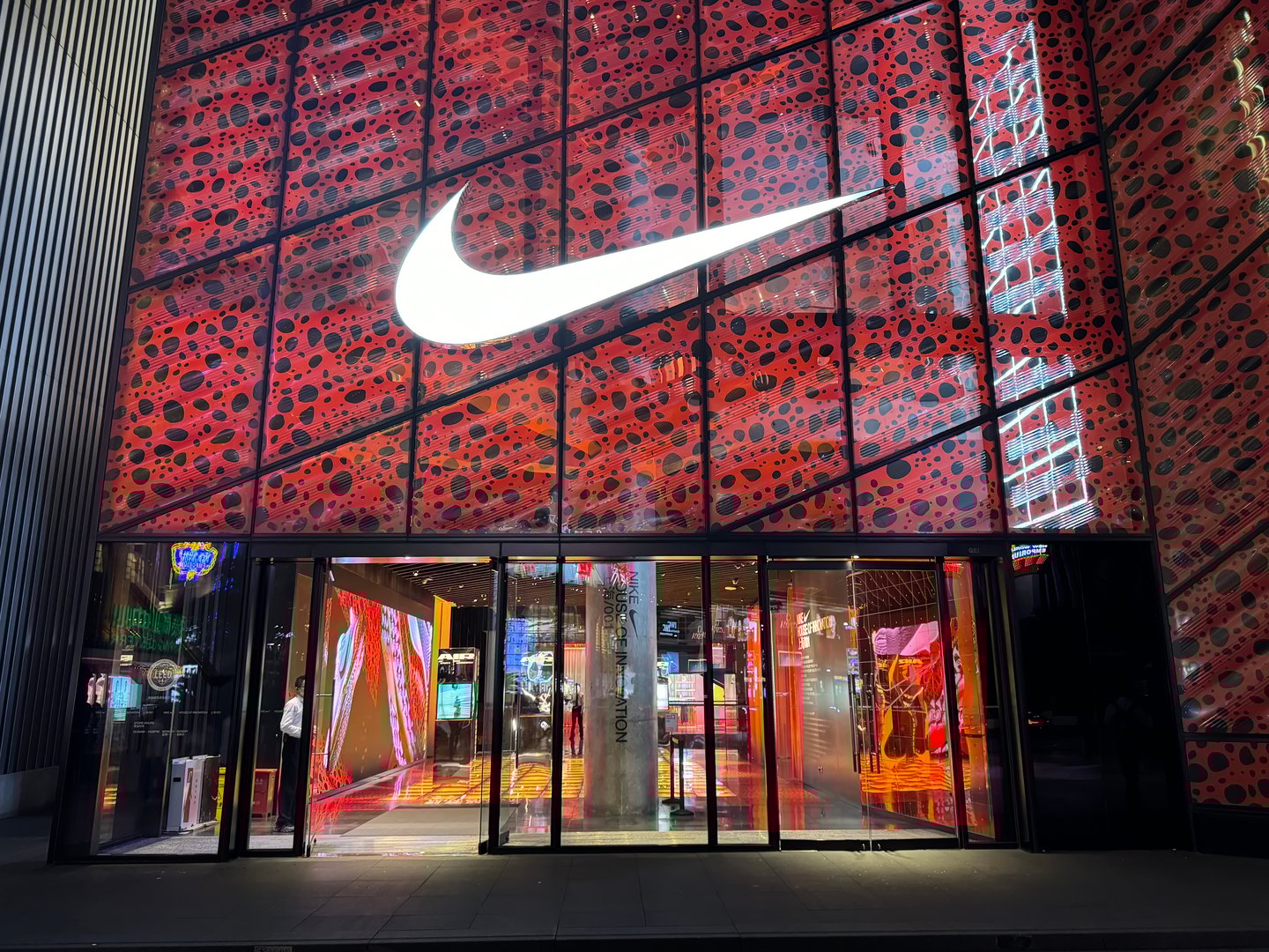 Shanghai,China-August 21st 2024: large NIKE flagship store facade