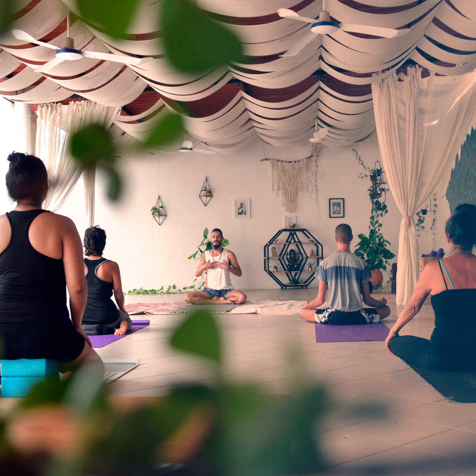 Yoga practice session on the beach in Puerto Escondido