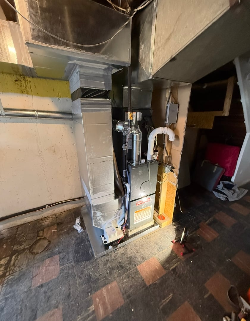 Old deteriorating ductwork before replacement