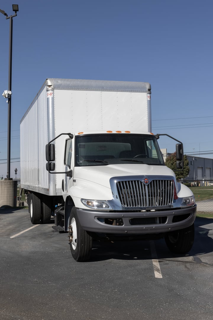 Indianapolis - November 2, 2023: Navistar International Semi Tractor Trailer Truck display at a dealership. Navistar International is subsidiary of Traton.