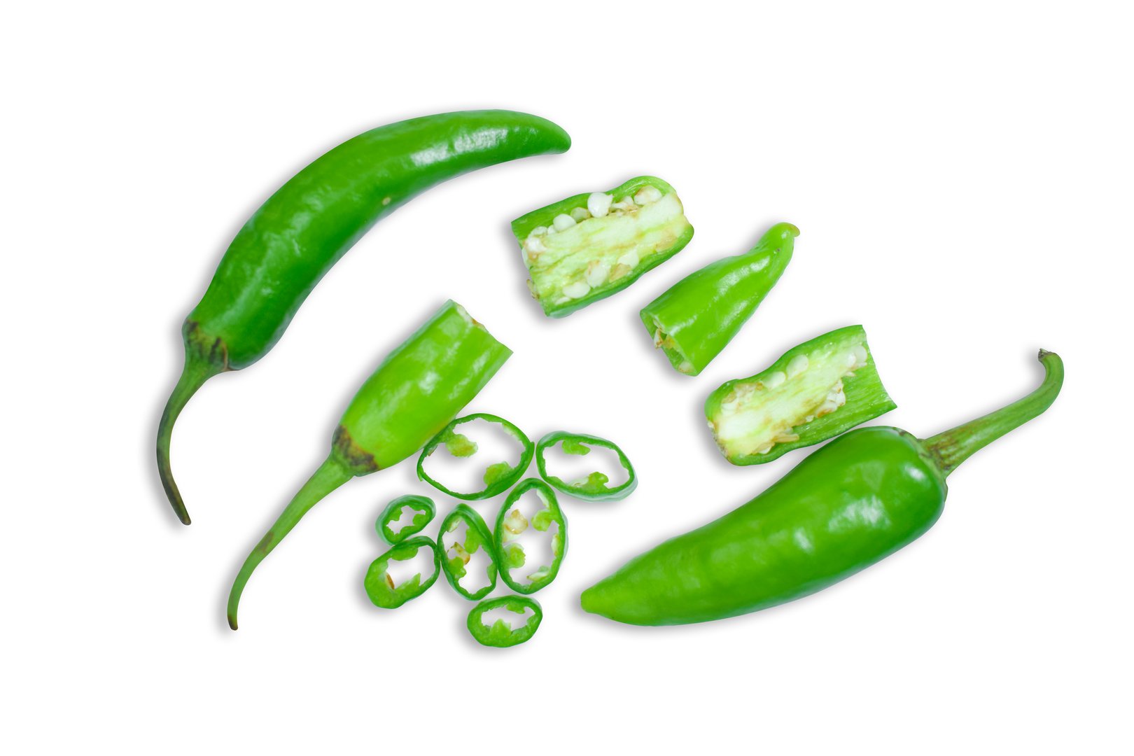 Green Chili Pepper Top View