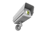 Big Brother surveillance camera spying with clear background, representing the invasive nature of voice surveillance technology