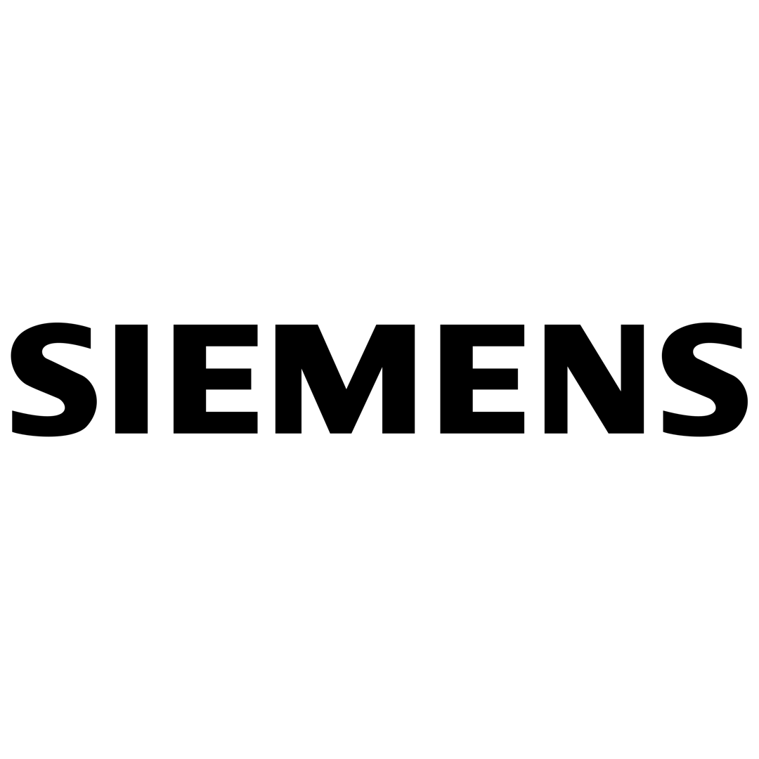 Siemens company logo in bold black lettering on a white background.