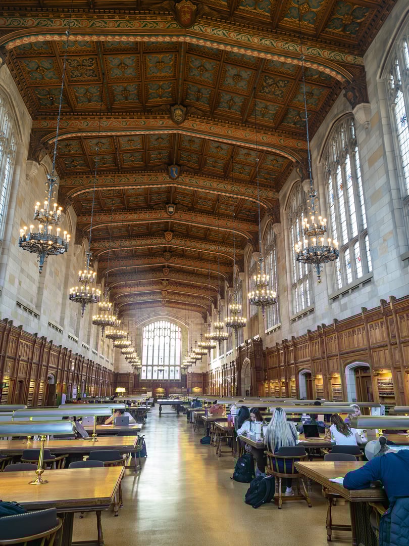 The University of Michigan Law School Library in Ann Arbor, Michigan, interior view