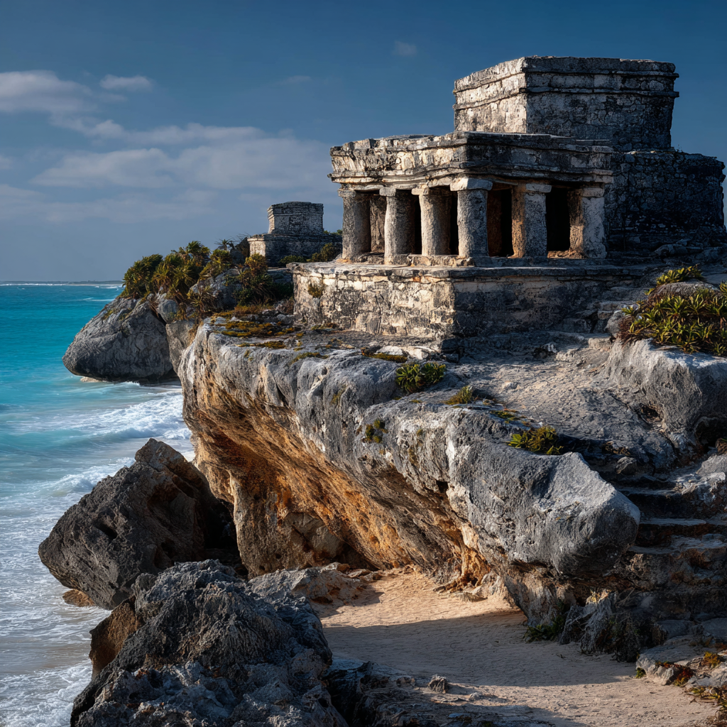 Templo del Viento Tulum ancient Mayan ruins archaeological site