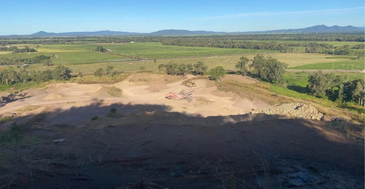 Construction site with earthmoving equipment