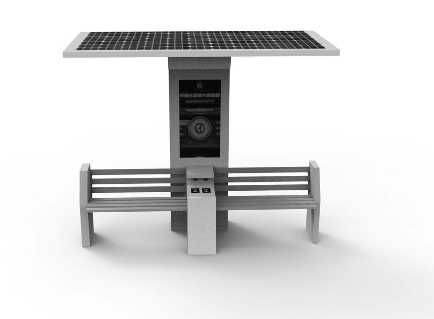 Smart bench product with integrated energy monitoring and display system